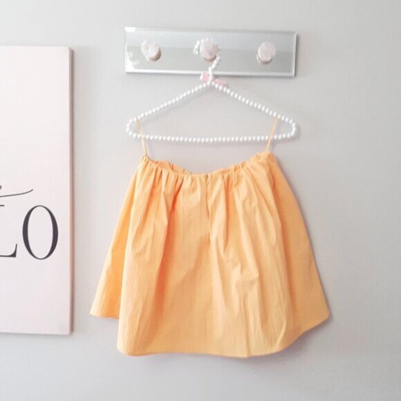 NWOT Zara marigold yellow sleeveless off-the-shoulder exaggerated flare top, S - Picture 12 of 12